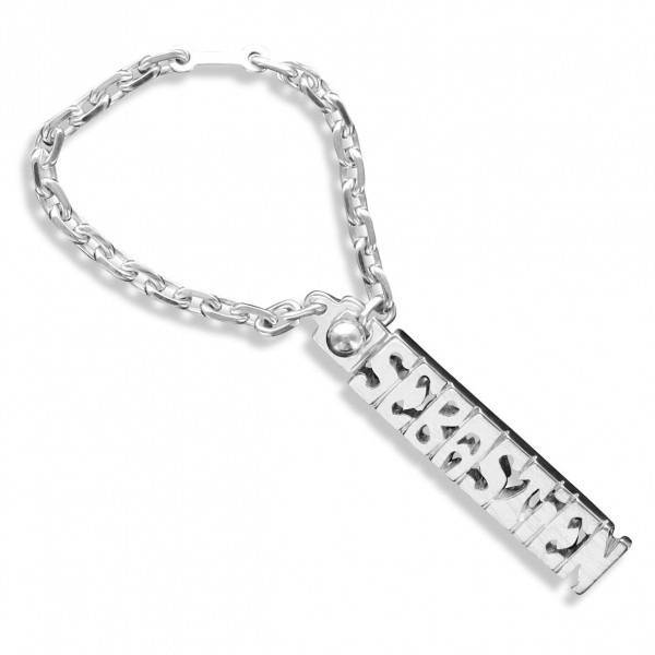 Sterling Silver Nameplate Keychain