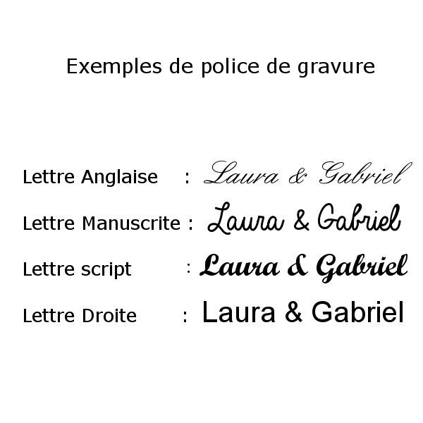 Fonts available for engraving