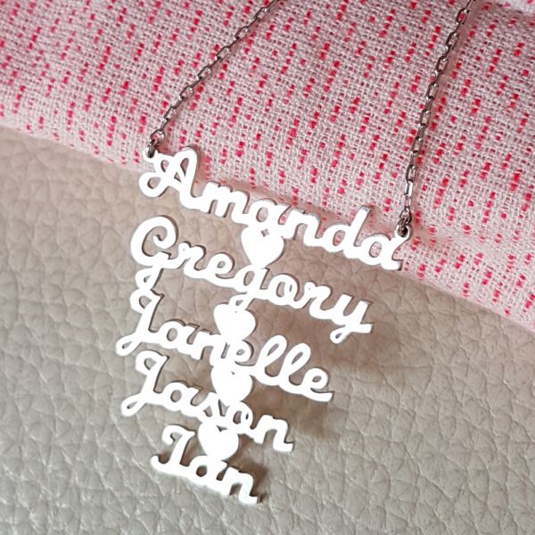 Nameplates and Heart Necklace