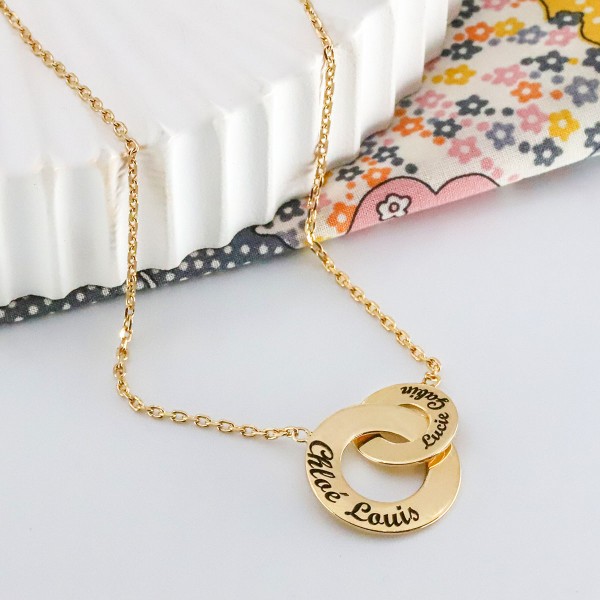 "Enlace me" Double Ring Necklace