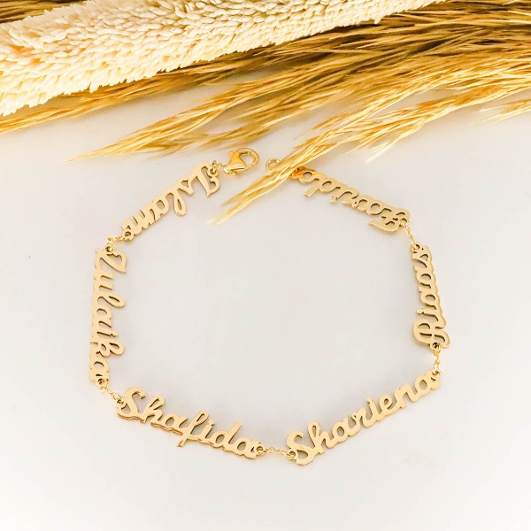 Nameplate bracelet on chain