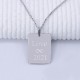 Sterling Silver Pendant Rectangular Tag